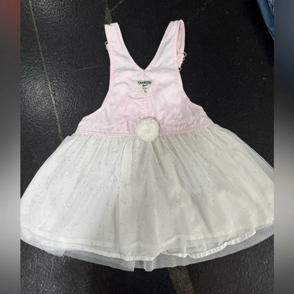 OshKosh B’gosh Baby Girls Size 4T Overall Skirt – Bunny Face/Tail Glitter Tutu